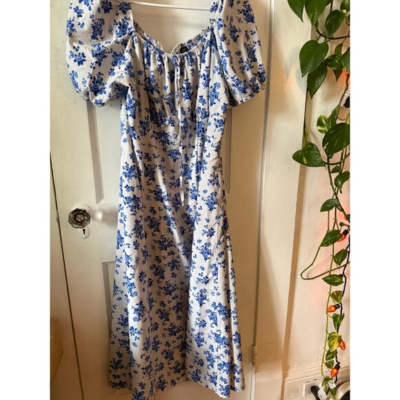 SHEIN curved women’s size 1X – large blue and white dress - Picture 2 of 7